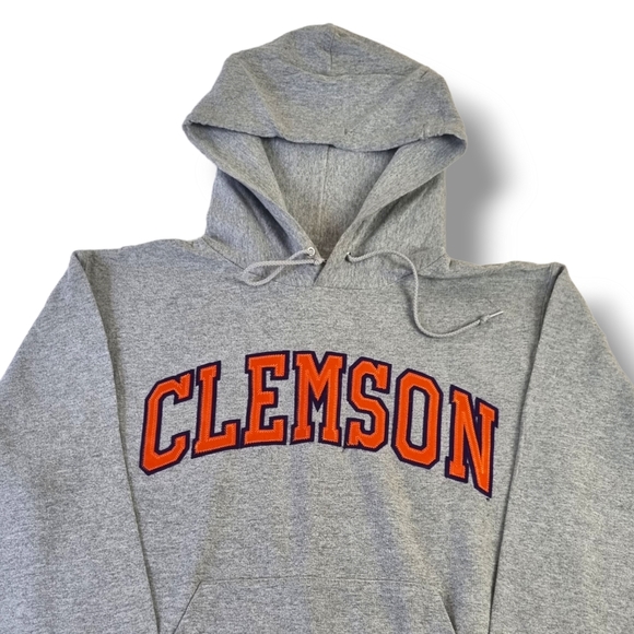 Champion Clemson Hoodie USA Hooded Sweatshirt Grey Embroidered Mens Size Small. - Picture 4 of 9